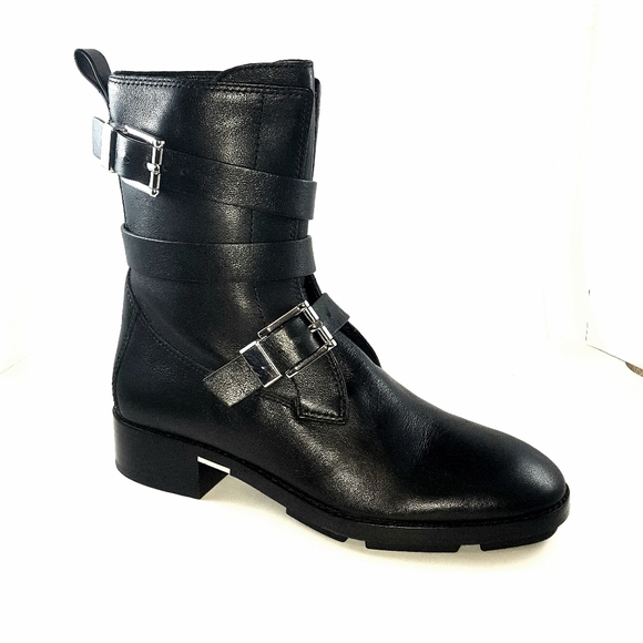 Alexander Wang Buckle Strap Leather Boots 37 7B - Picture 2 of 5